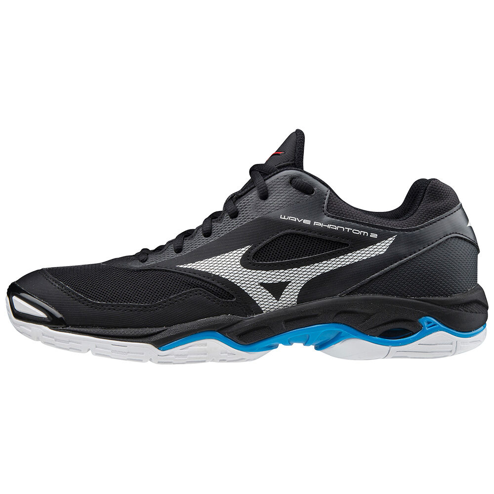 Zapatillas De Balonmano Mizuno Wave Phantom 2 Para Hombre Negros/Blancos/Azules 7695310-KU